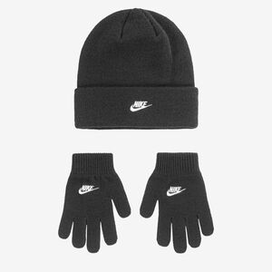 Nike Black Knit Beanie and Gloves Set